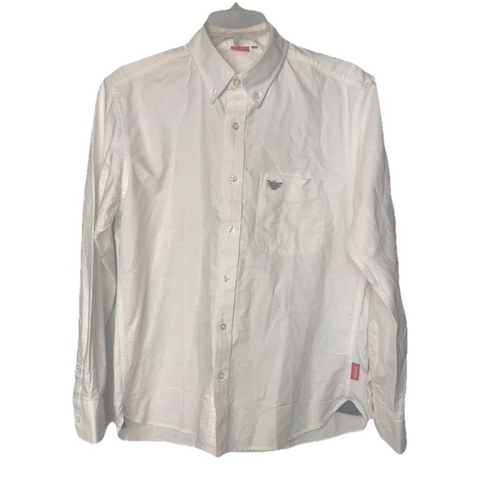 Nintendo Button Down Shirt Men's White Large Hyrule Crest The Legend of‎ Zelda